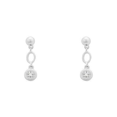 KA Guiding Star Stg Silver CZ Earrings