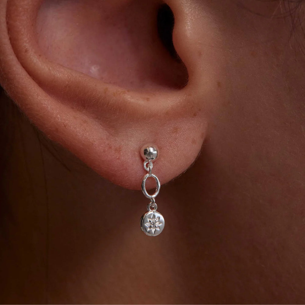 KA Guiding Star Stg Silver CZ Earrings