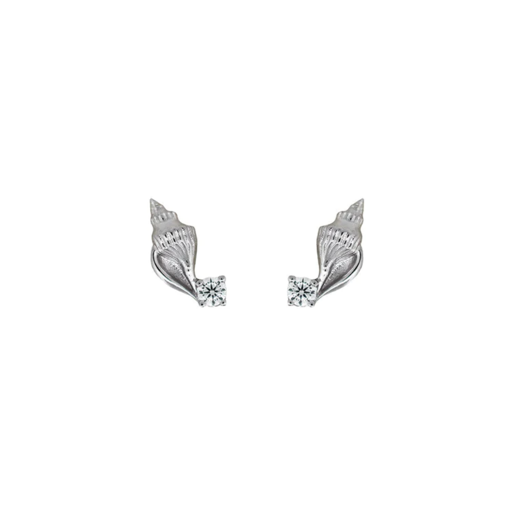 Boh Runga Boh Runga Pearly Shell CZ Stud Earrings | Precious Metals