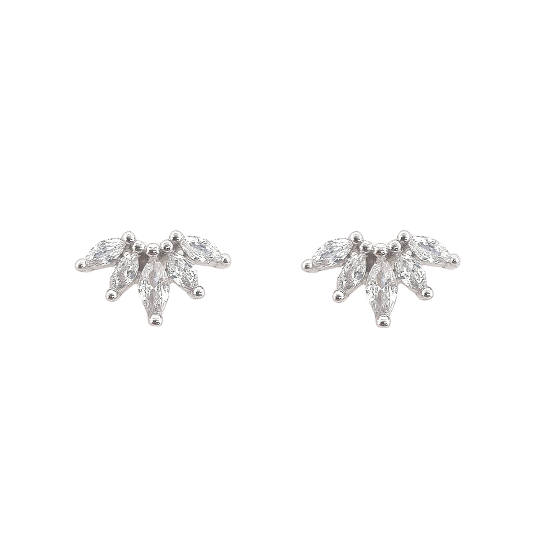 Grace 'Creativity' Stud Earrings | Silver CZ RH