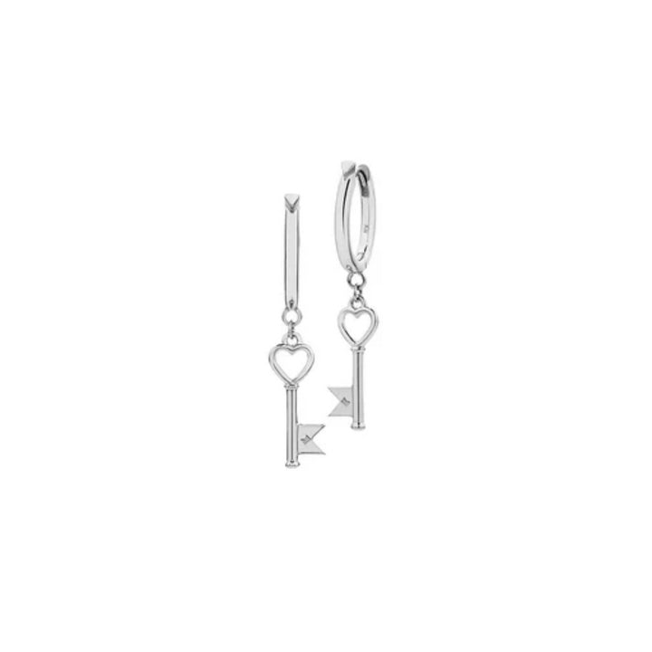 Karen Waker Botanicals Karen Walker Monogram Key Earrings Sterling Silver Precious Metals