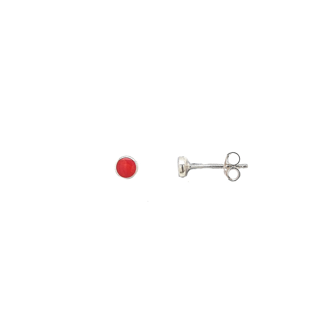 Luna Petite Carnelian Stud Earrings | Sterling Silver