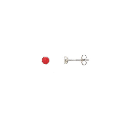 Luna Petite Carnelian Stud Earrings | Sterling Silver