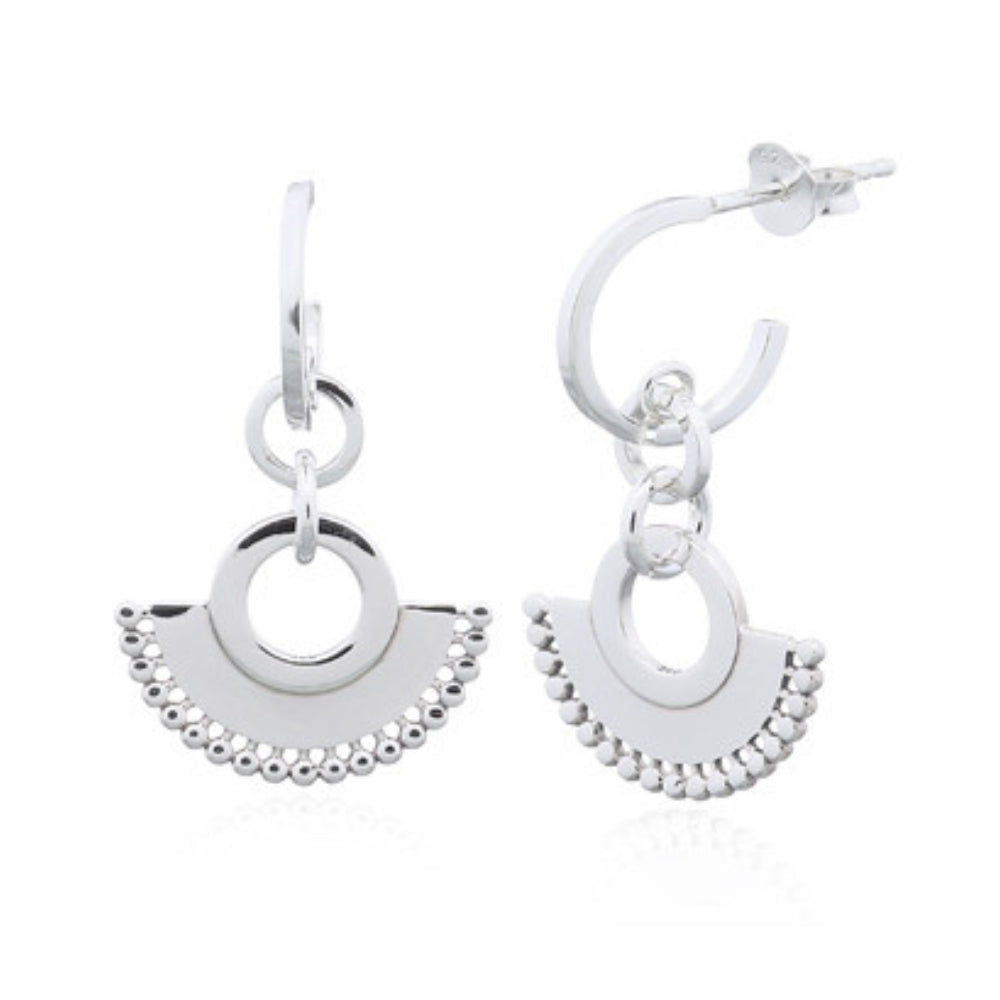 Luna 'Lo' Drop Hoop Earrings | Sterling Silver