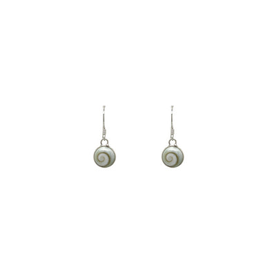 Luna Round Hook Earrings | Silver | Catseye Shell