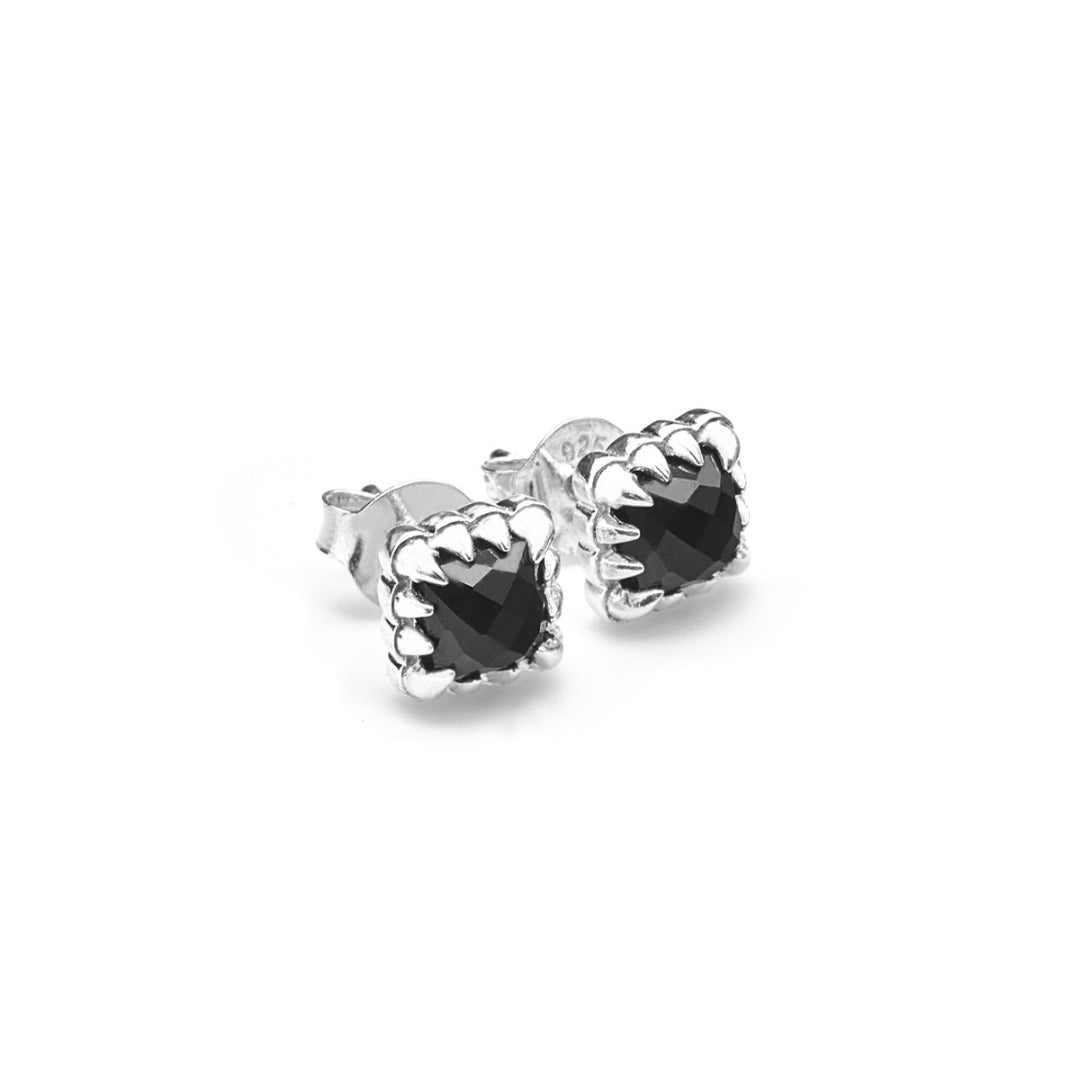 Stolen Girlfriends Club | Mini Claw Earrings | Silver | Onyx Studs