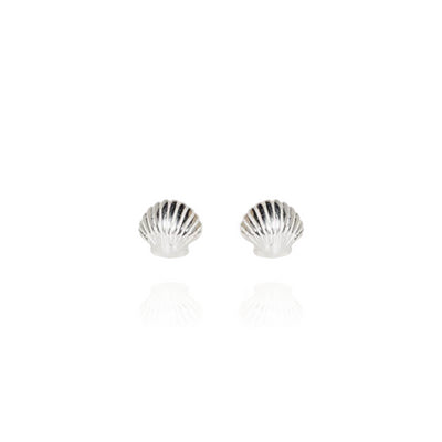 Evolve | Mini Scallop | Silver | Stud Earrings