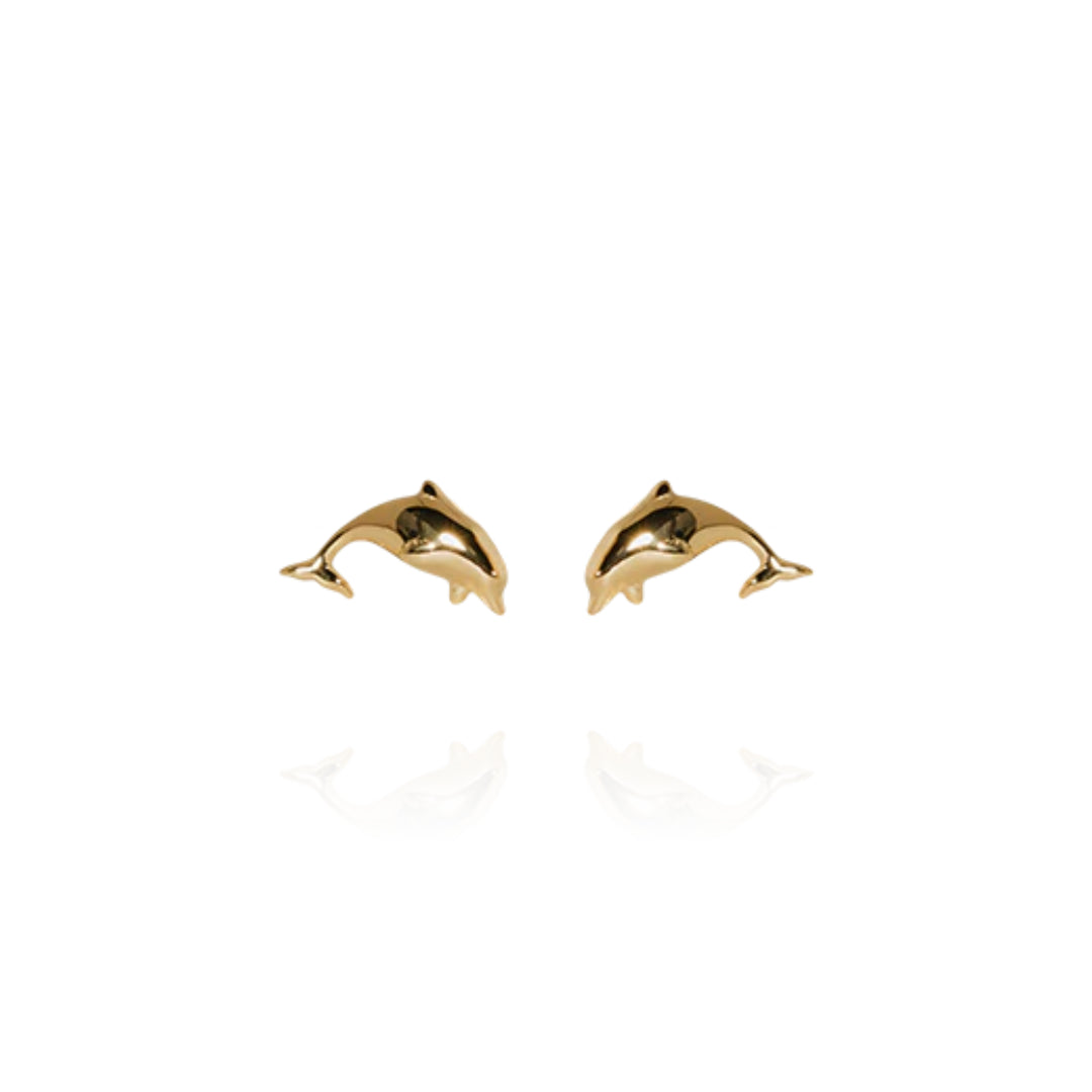 Evolve | Mini Dolphin | Yellow Gold | Stud Earrings