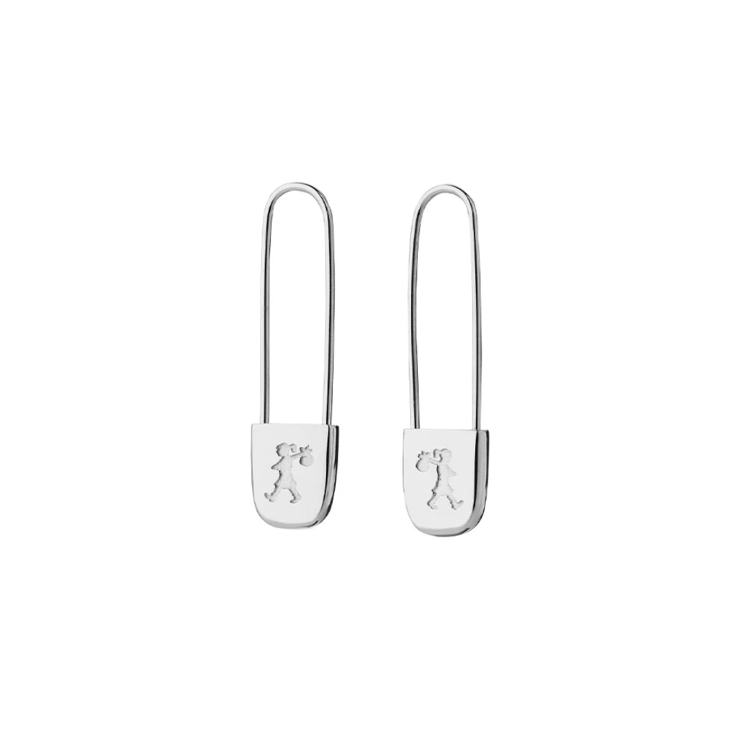 Karen Walker | Runaway Safety Pin | Silver | Earrings