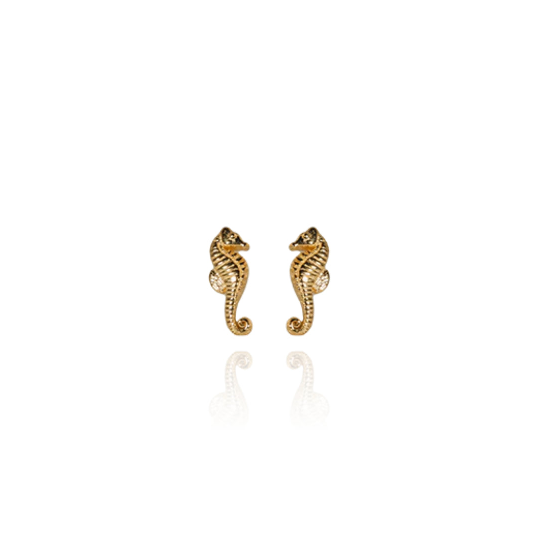 Evolve | Mini Seahorse | Gold Plated | Studs