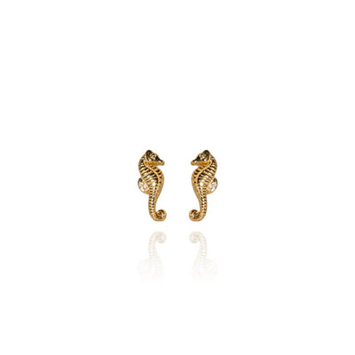 Evolve | Mini Seahorse | Gold Plated | Studs