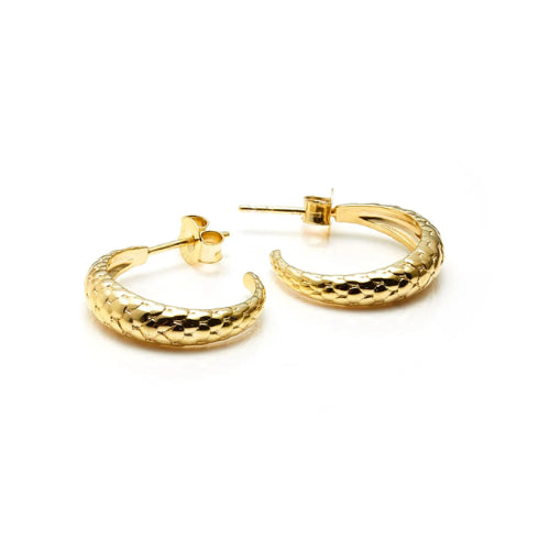 Silk+Steel | Medium Infinity | Hoop Earrings | Gold