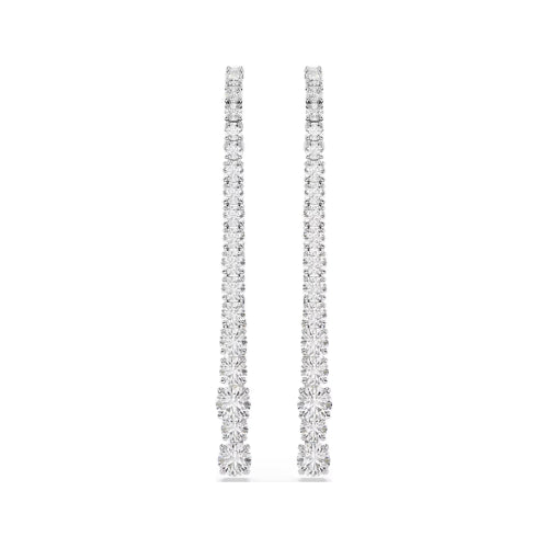 Swarovski | Matrix | Round Cut | Two Strand | CZ | Silver | Drop Earrings