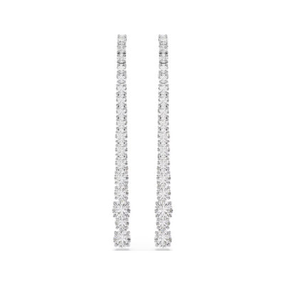 Swarovski | Matrix | Round Cut | Two Strand | CZ | Silver | Drop Earrings