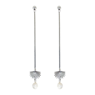 Boh Runga | Fan Tail | Fresh Water Pearl | Drop Earrings