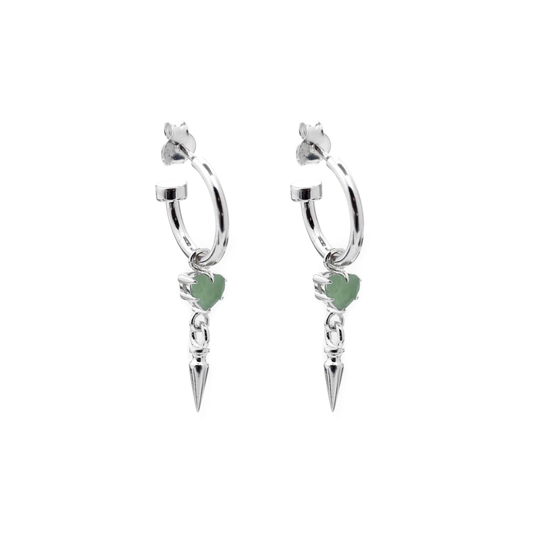 Stolen Girlfriend Club | Precious Spike | Green Amethyst | Anchor Earrings
