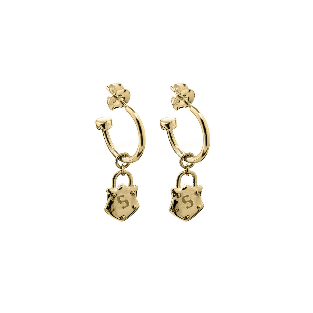 Stolen Girlfriend Club | Shield | Gold Plated | Anchor Earrings