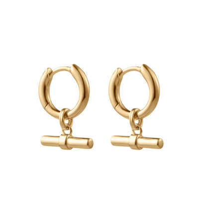 Kirstin Ash | Rhythm T-Bar Hoops | YG Plated