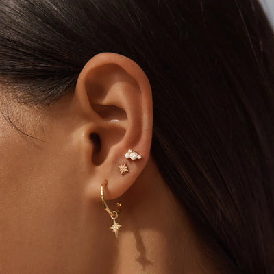 By Charlotte 18k Gold Vermeil Starlight Hoops