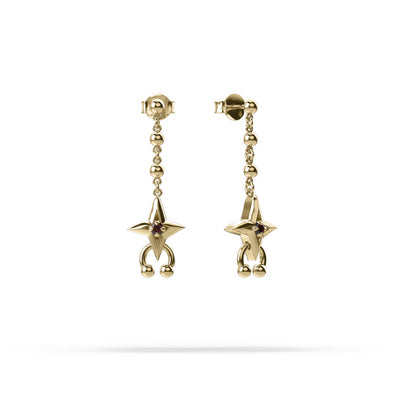 Stolen Girlfriends Club | Garnet Cosmic Punk Drop Earrings | YGP