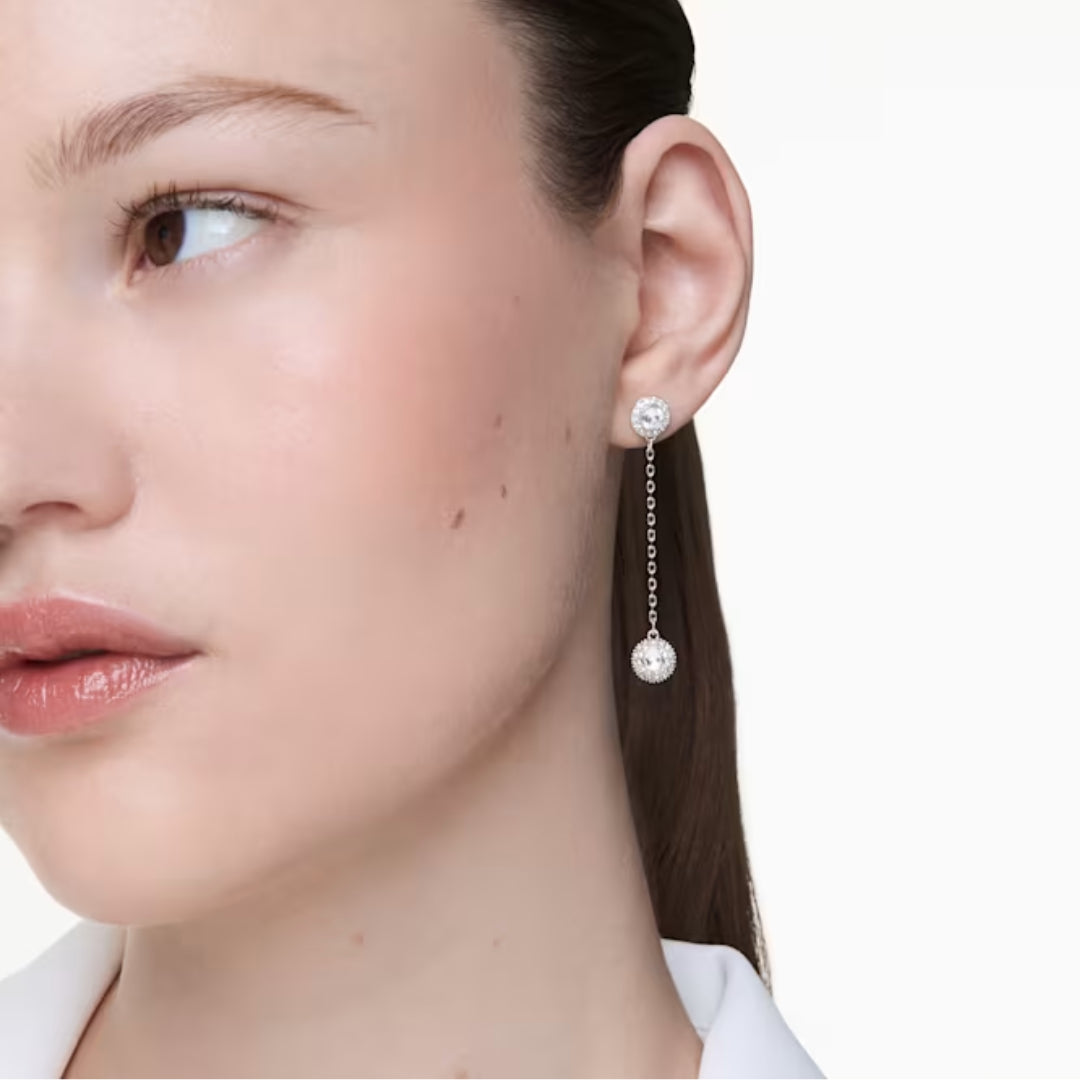 Swarovski Una Angelic Drop Earrings | Rhodium Plated
