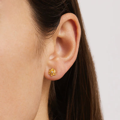by charlotte | Bloom Within Lotus Stud | Earrings | 18k Gold Vermeil