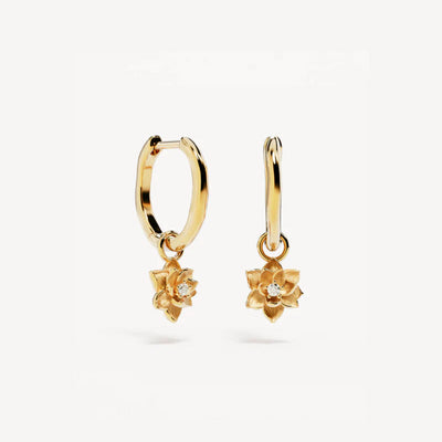 by charlotte | Bloom Within Lotus Hoops | 18k Gold Vermeil