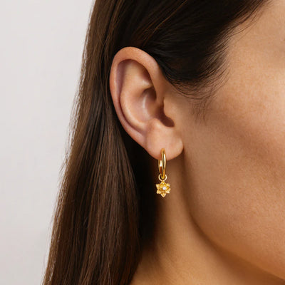 by charlotte | Bloom Within Lotus Hoops | 18k Gold Vermeil