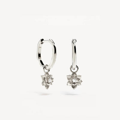 by charlotte | Bloom Within Lotus Hoops | Sterling Silver