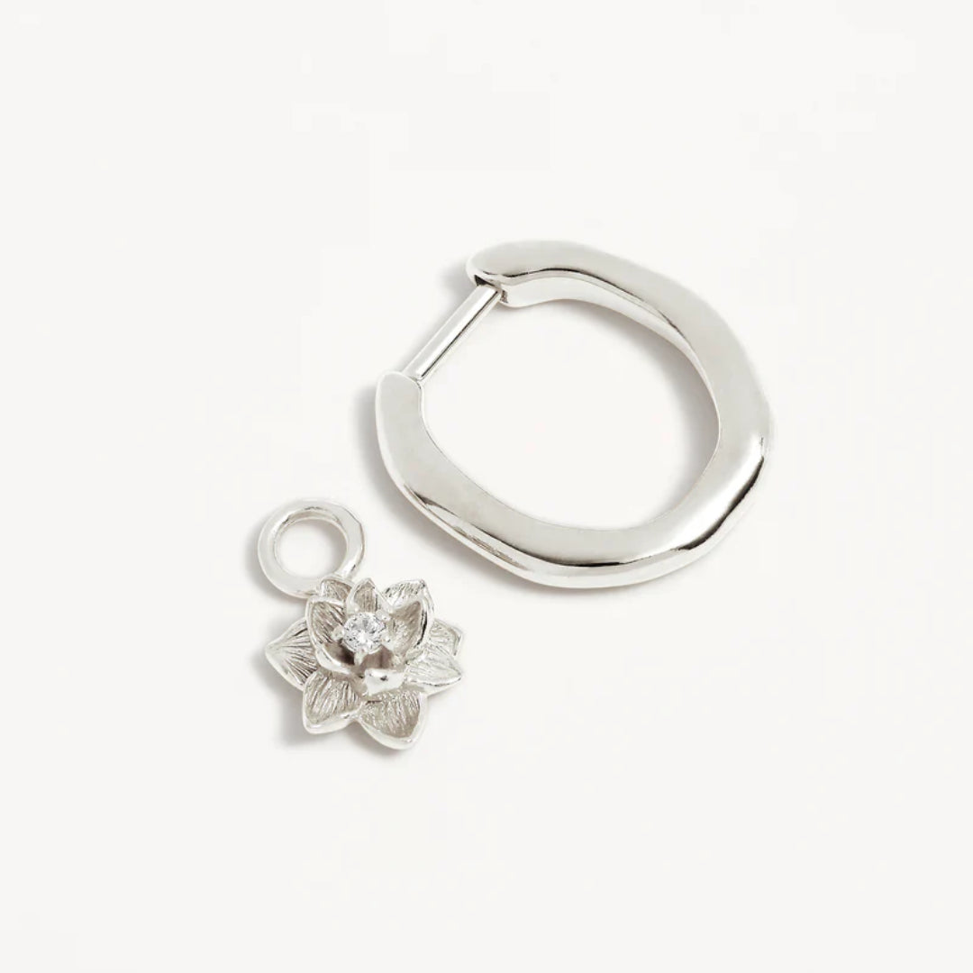 by charlotte | Bloom Within Lotus Hoops | Sterling Silver