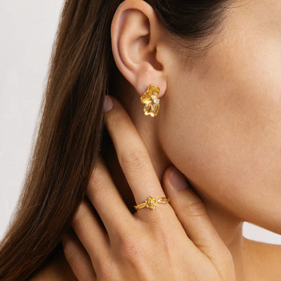 By Charlotte Serene Lotus Statement Earrings | 18k Gold Plated