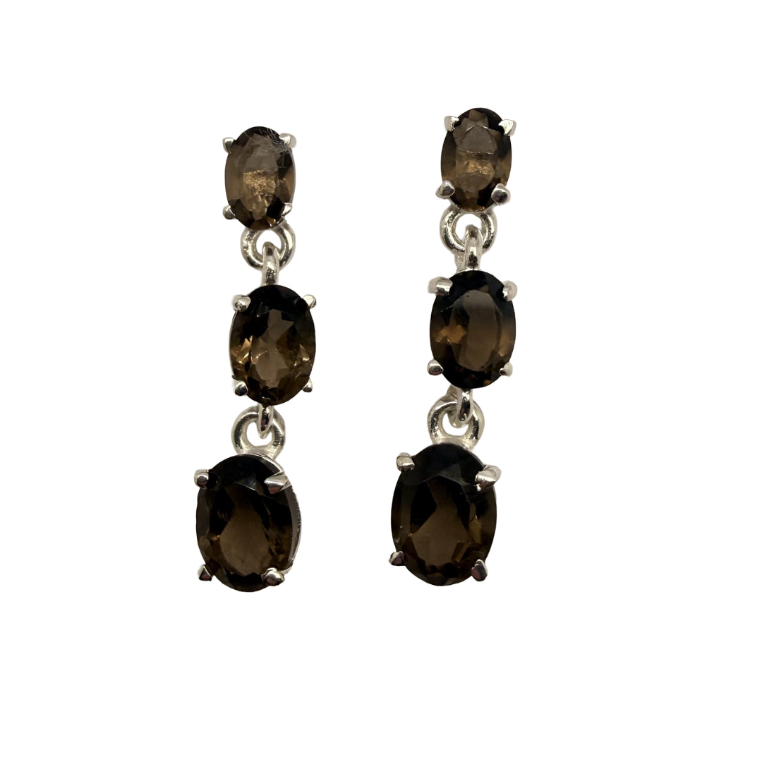 3-Stone Drops | Smokey Quartz