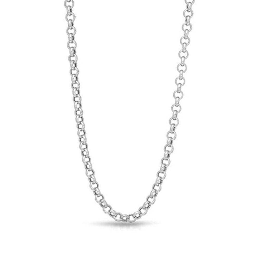 Omnia Sterling Silver Round Belcher Chain - 45cm