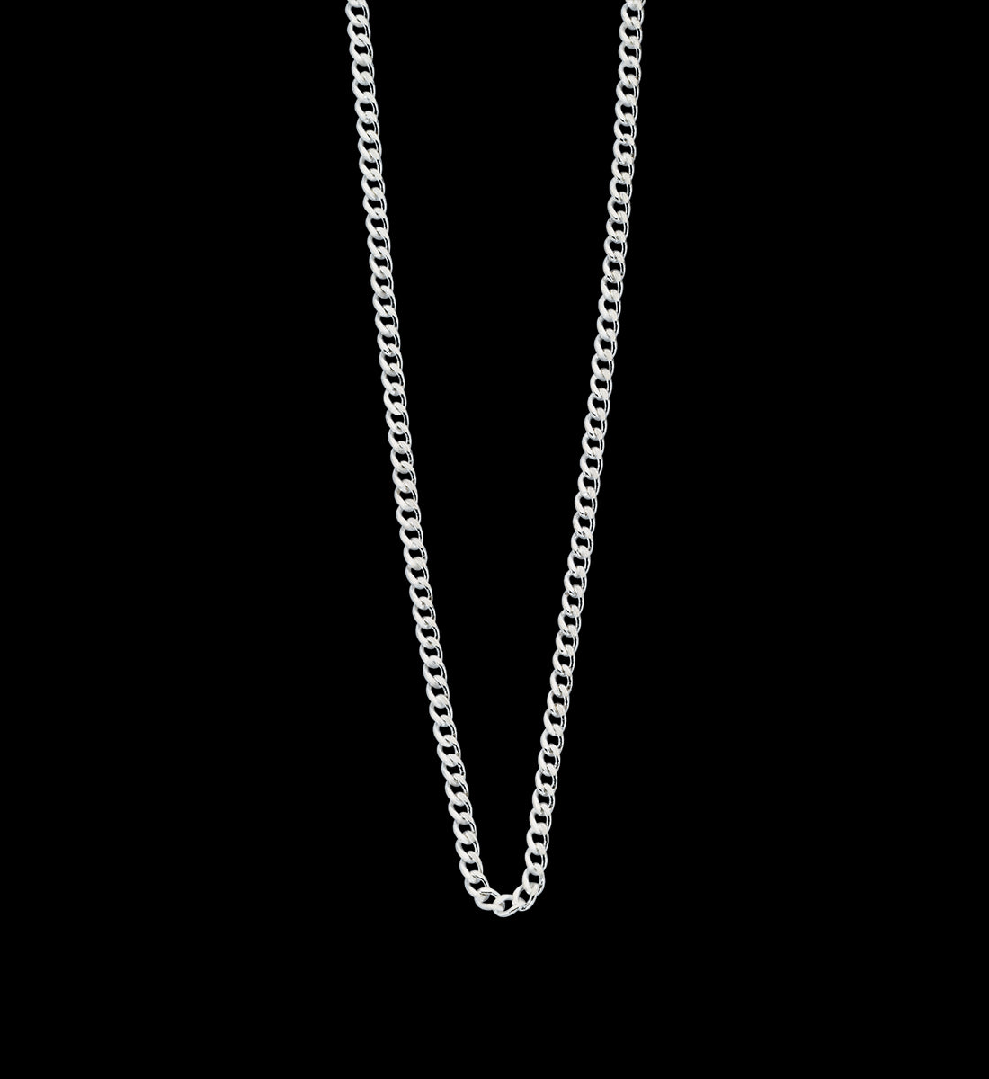 Kirstin Ash Silver Bespoke Curb Chain 50-55cm