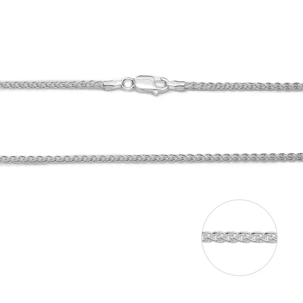 Omnia Sterling Silver Wheat Chain - 45cm