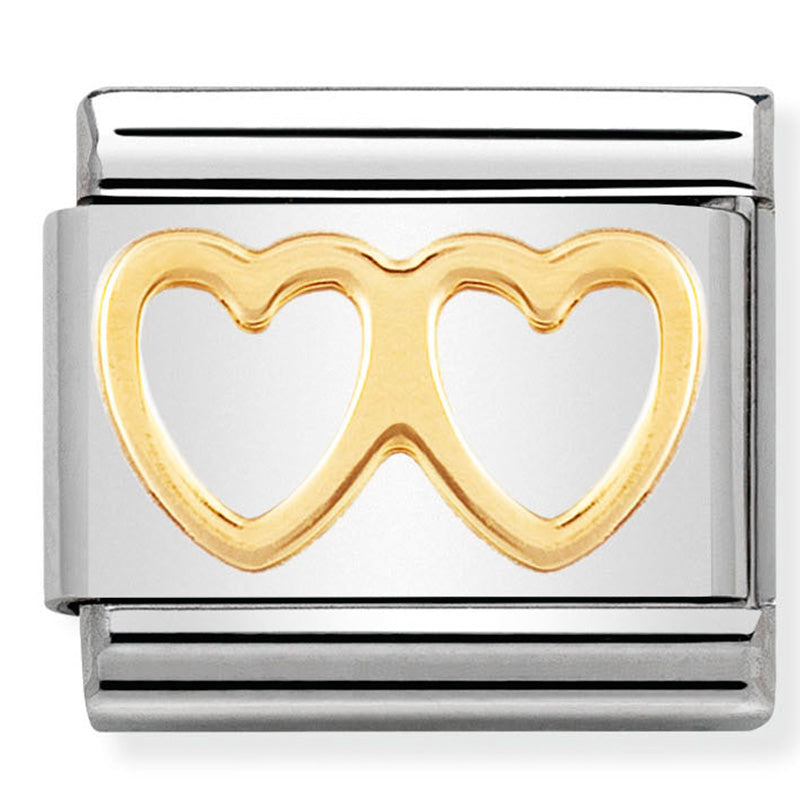 Nomination | Double Heart in 18K Gold