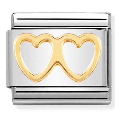 Nomination | Double Heart in 18K Gold
