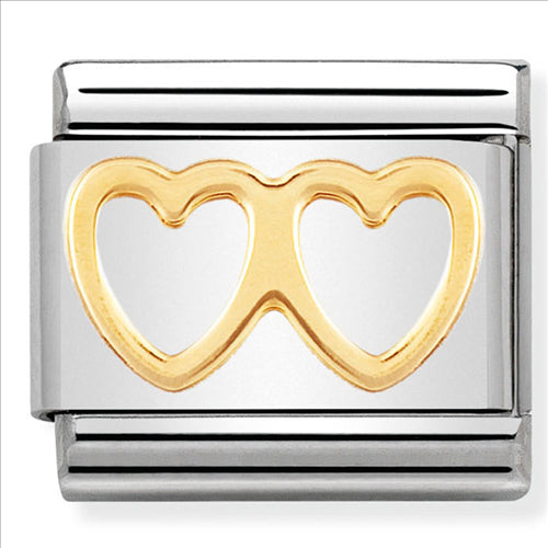 Nomination | Double Heart in 18K Gold