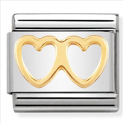 Nomination | Double Heart in 18K Gold