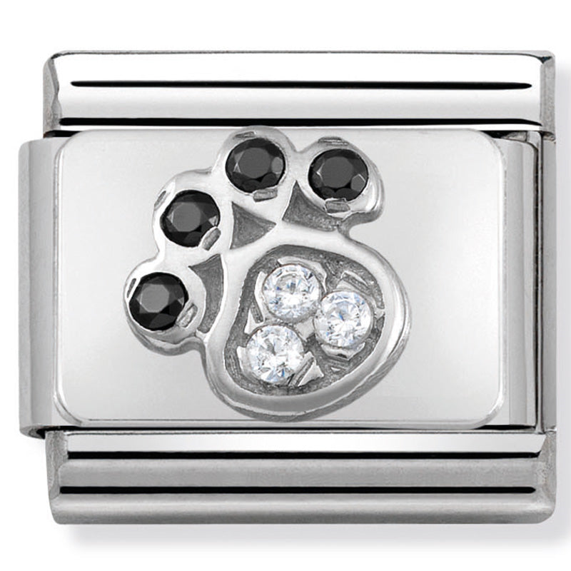Nomination | Paw Print with Cubic Zirconia in Silver