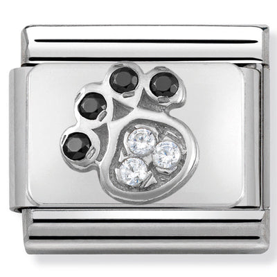Nomination | Paw Print with Cubic Zirconia in Silver