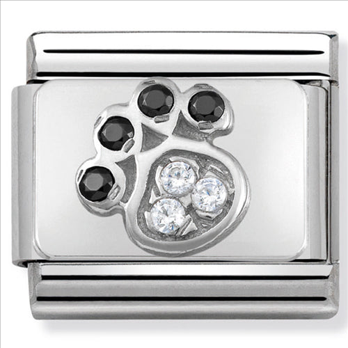Nomination | Paw Print with Cubic Zirconia in Silver