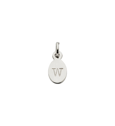 Kirstin Ash Oval Initial (W) in Silver