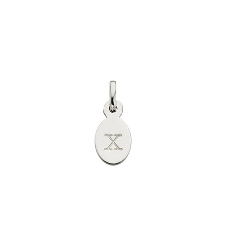 Kirstin Ash Oval Initial 'X' in Silver