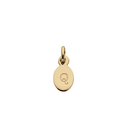 Kirstin Ash Oval Initial 'Q' in Gold Vermeil