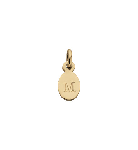 Kirstin Ash Oval Initial 'M' in Gold Vermeil