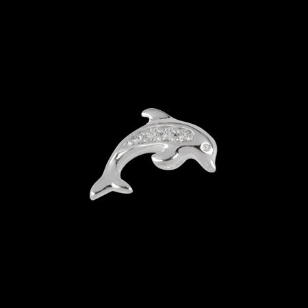 Stow Stg CZ Dolphin - Friendship Charm