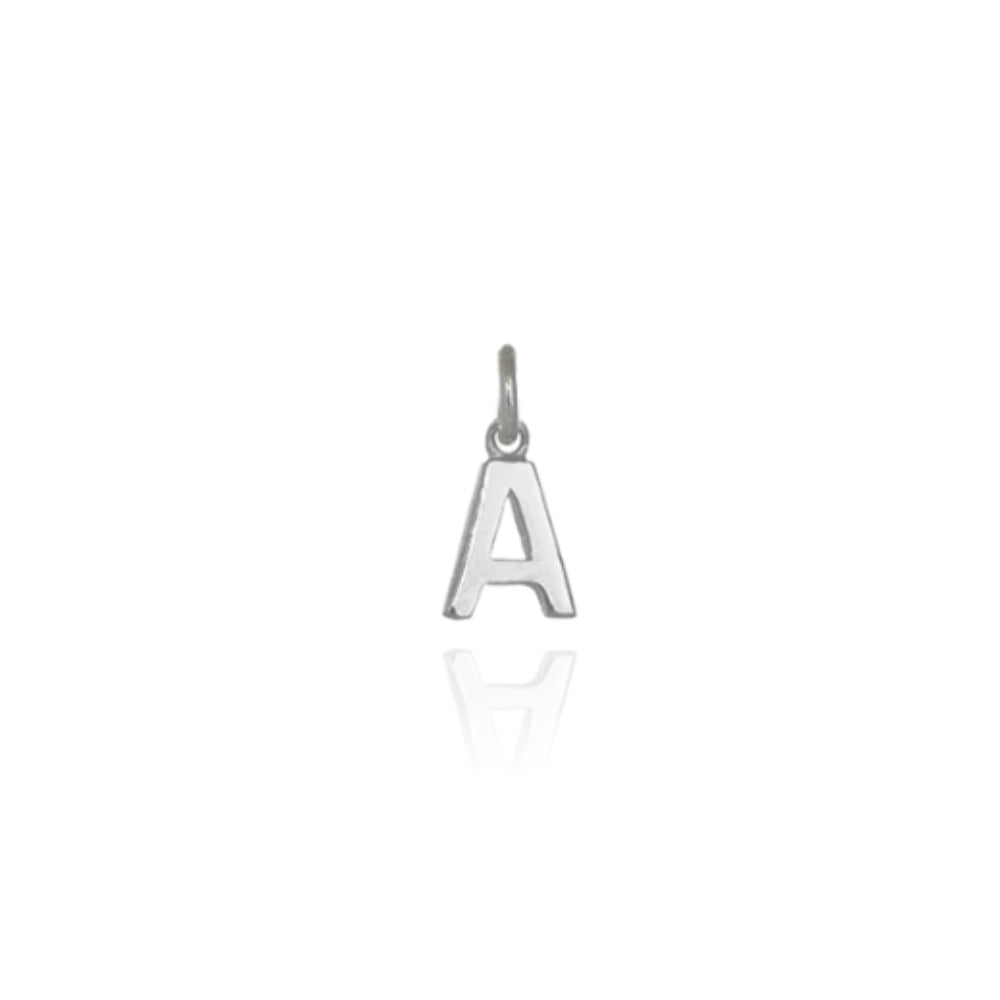 Evolve Mini Letter 'A' Stg Silver Dangle Charm