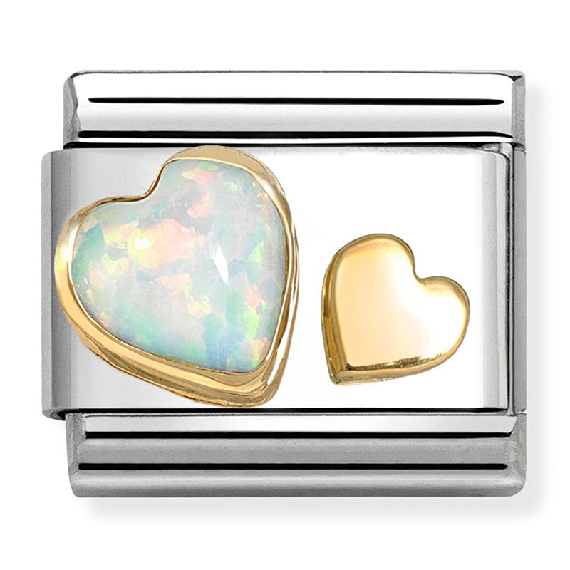 Nomination | Opal Heart with Gold Heart in 18K Gold