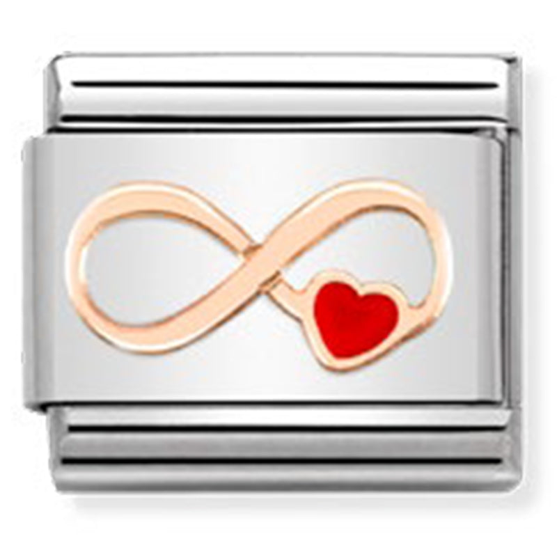 Nomination | Infinity Red Heart in Rose Gold